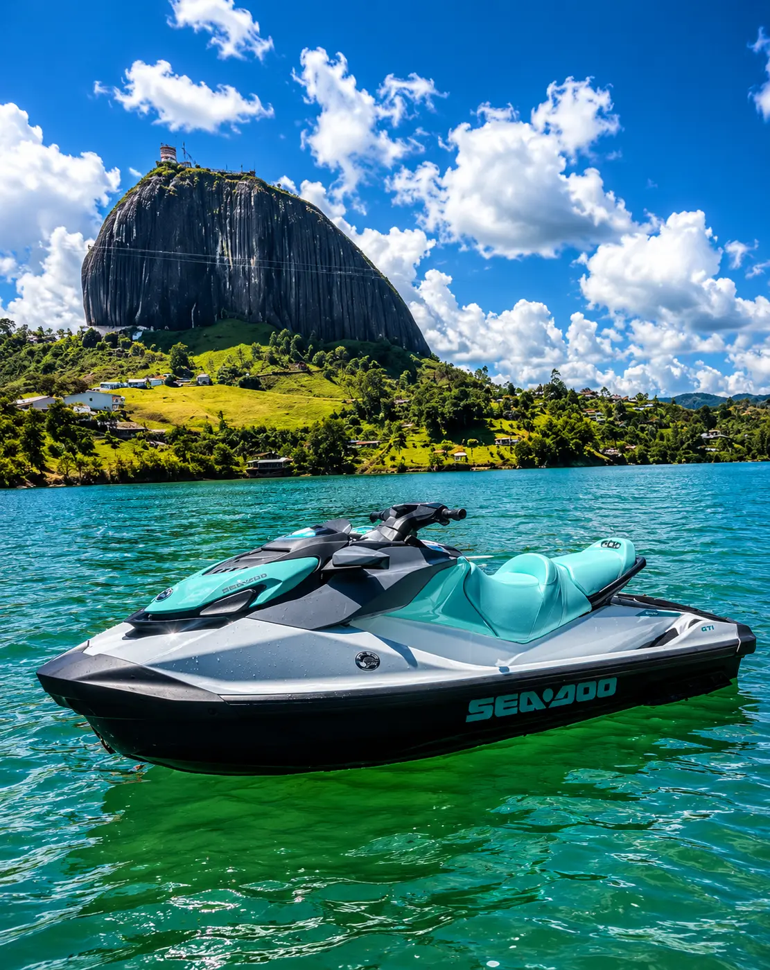 Jet Ski sencillo frente a la Piedra del Peñol