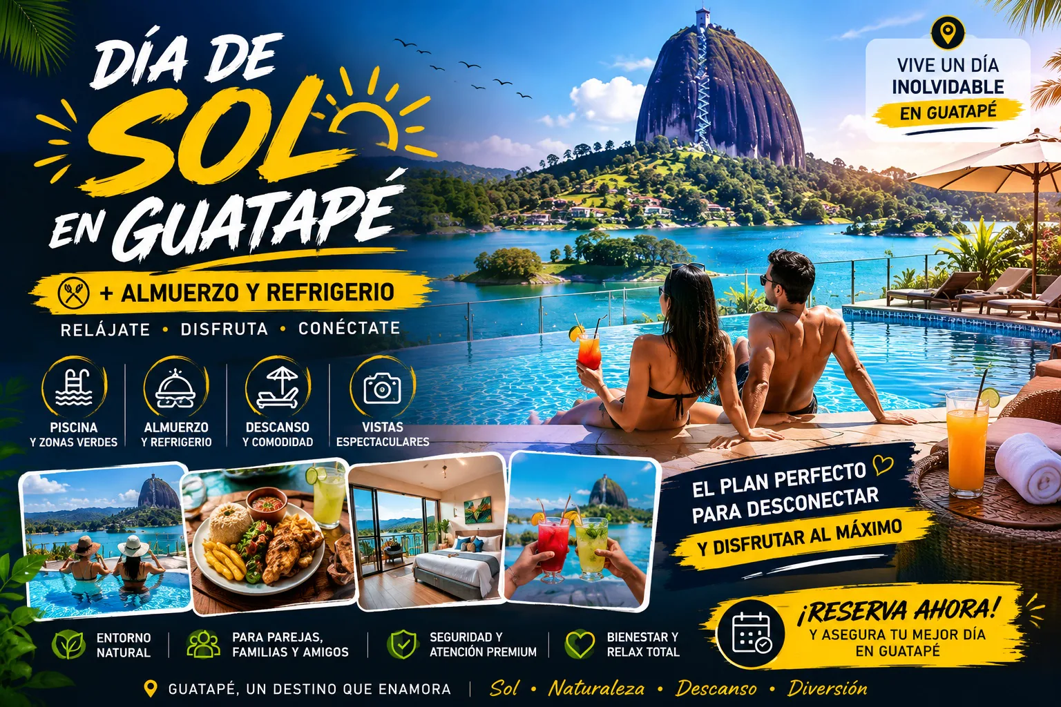 Publicidad del plan Día de Sol en Guatapé