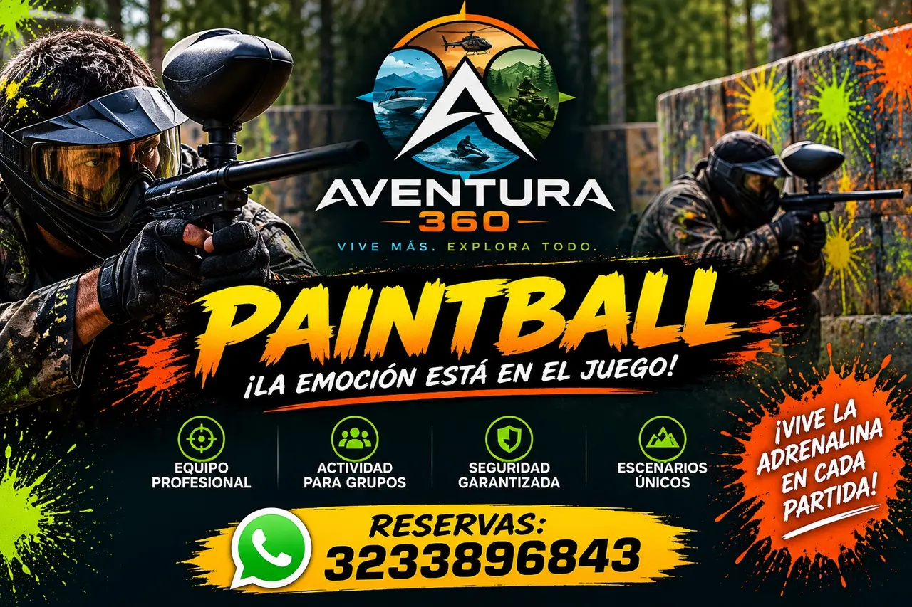 Publicidad de la experiencia de Paintball